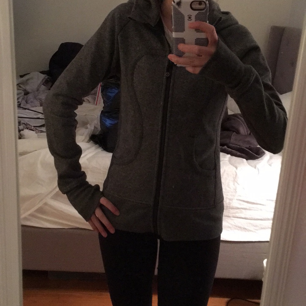 Size 4 Lululemon Zip Up Grey - Like New